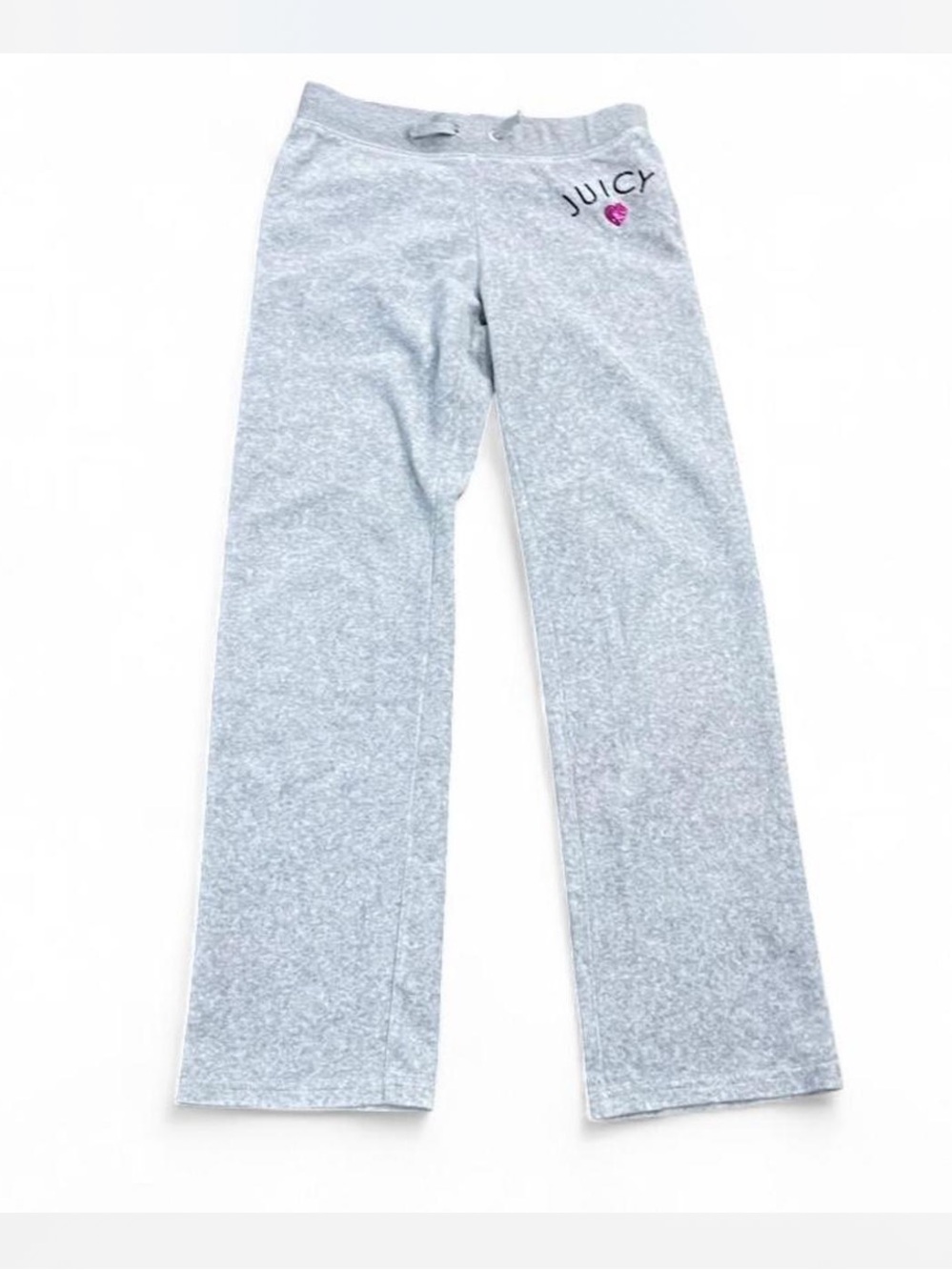Juicy Couture Gray Velour Pants with Pink Heart Logo